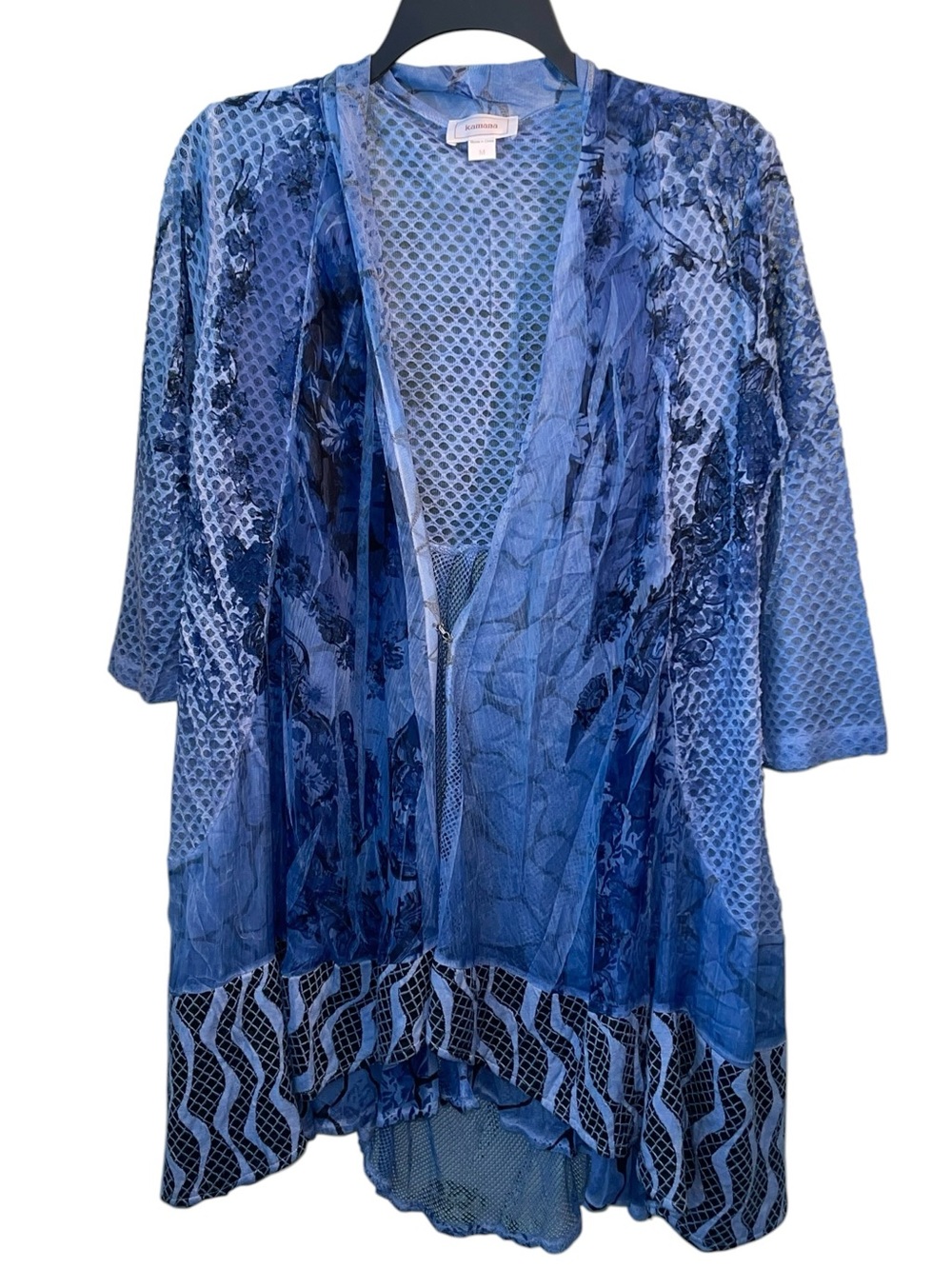 Kamana Kimono Ethereal blue Dreamscape cardigan. Size medium GUC - Picture 4 of 9